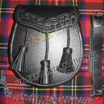 Leather Embossed Black Smart Sporran