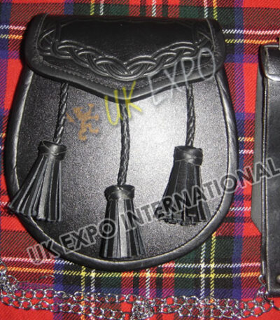 Leather Embossed Black Smart Sporran