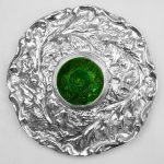 Emerald Stone With Moulded Brooch