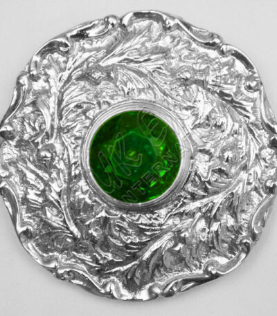 Emerald Stone With Moulded Brooch
