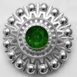 Emerald Stone With Snap Button Fit Brooch