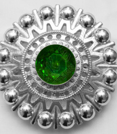 Emerald Stone With Snap Button Fit Brooch