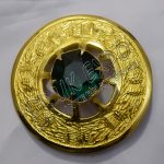 Emerald Stone With Gold Brooch