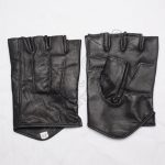 Black Leather Fingerless Gloves
