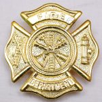 Fire Department Brass Polish Metal Badge