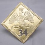 French grenadier 1804 shako plate hussars regiment 34