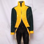 French Spanish Dark Green Coat with Yellow Collar and cuff