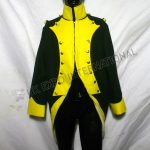French Spanish Dark Green Coat with Yellow Collar and cuff