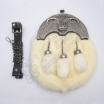 Ox Cantle White Rabbit Fur Sporran