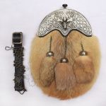 Fox Fur Antique Stag Cantle Brown Sporran