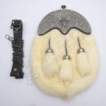 Antique Stag Cantle White Rabbit Fur Sporran