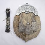 Chrome Ox Cantle Gray Rabbit Fur Sporran