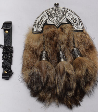 Antique Gray Brown Fox Fur Sporran