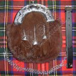 Thistle Brown Rabbit Fur Chrome Tassel Sporran