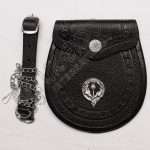 Black Leather Chrome Thistle Sporran