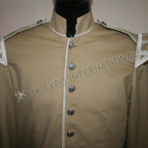 Khaki Color Doublet with Silver Braid and cord with Round Thistle Buttons