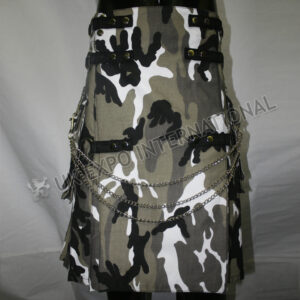 Urban Camouflage Chain Utility Sports Casual Web Style Pocket Kilt