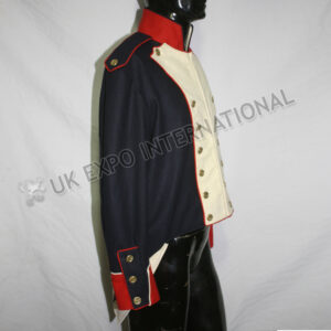 French Habit 1808 Dark Blue with white front and red piping