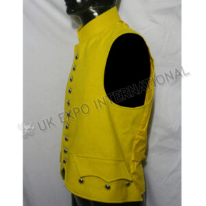 Yellow color wool Vest with doom Button