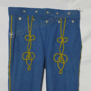 Sky Blue Color Pant with Yellow Braid