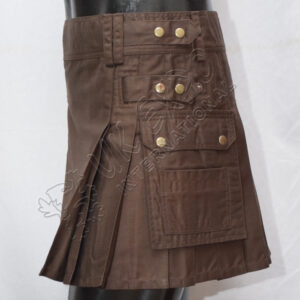 Womens Utility Kilt chocolate brown color extra small back pocket