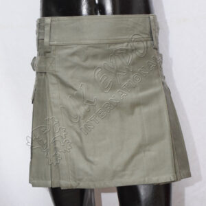 Ladies Utility Kilt Olive color four fabric straps 2 Side and one back poscket