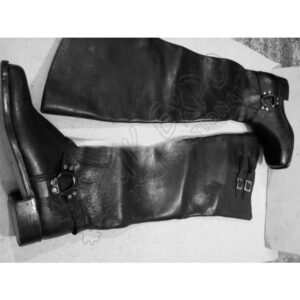 Real Leather WWII German Army Full Long Tall Shoes