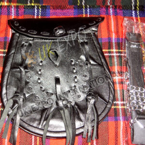 Sporran Bag with Three tessels and Celtic Hand Made Button