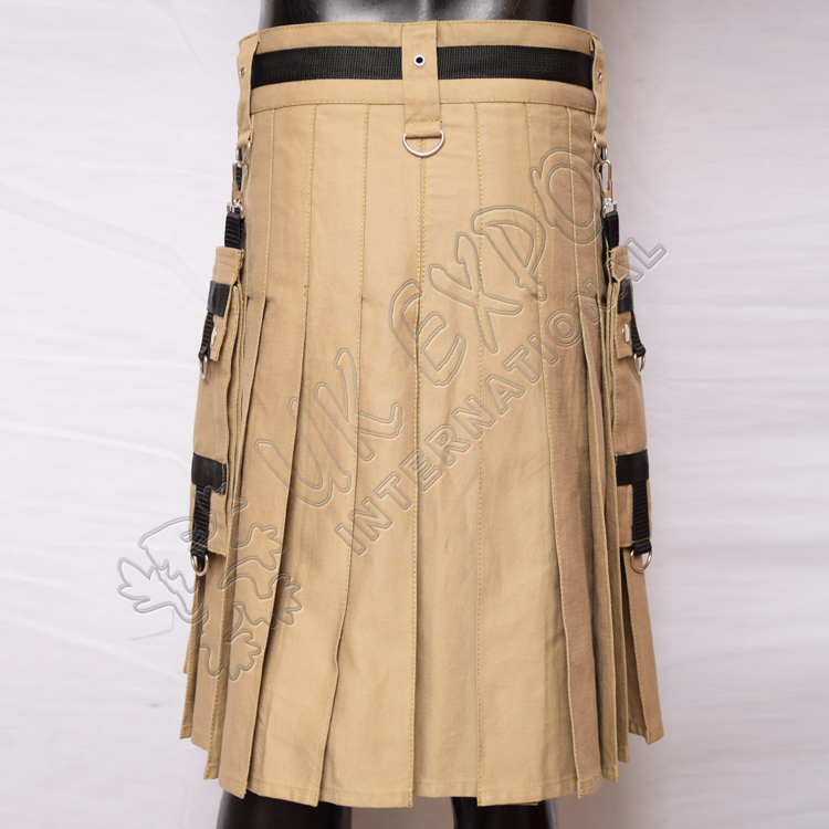 glimg_2548.jpg Y Style Khaki Heavy Canvas Tactical Webbing Utility Kilt - Image 4