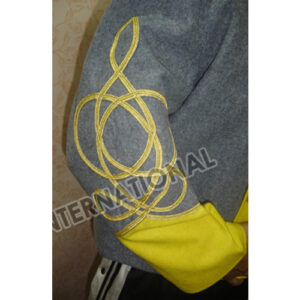 Double breast shell jacket Gray with Yellow 2 Row gold braid