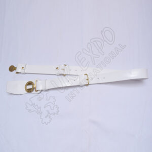 Two Sword Belt With PVC White Shine Belt