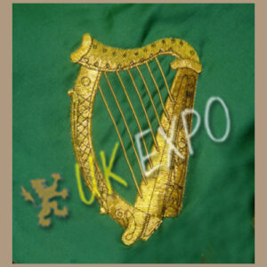 Napoleon I empereur des Francais a la legion Irlandaise flag Hand Embroidery on 100% silk Fabric