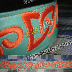 Green Belt with Red Hand Embroidery  Black color Backing