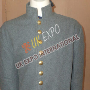 Great Coat Light Gray with Brass Plain Buttons