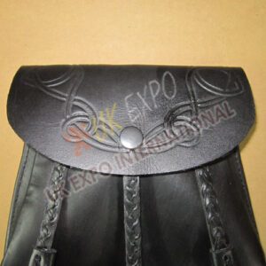 Real Leather Sporran Bag with Hand made Knot Tessels