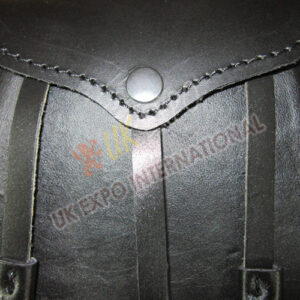 Real Cow hide Leather Belt with Stitching one Corner of front Flap