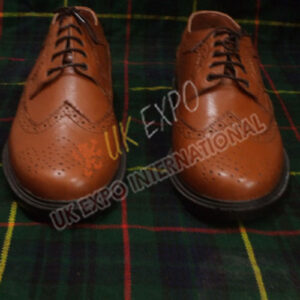 Brown Ghillie Brogues Real Leather Upper Shoes