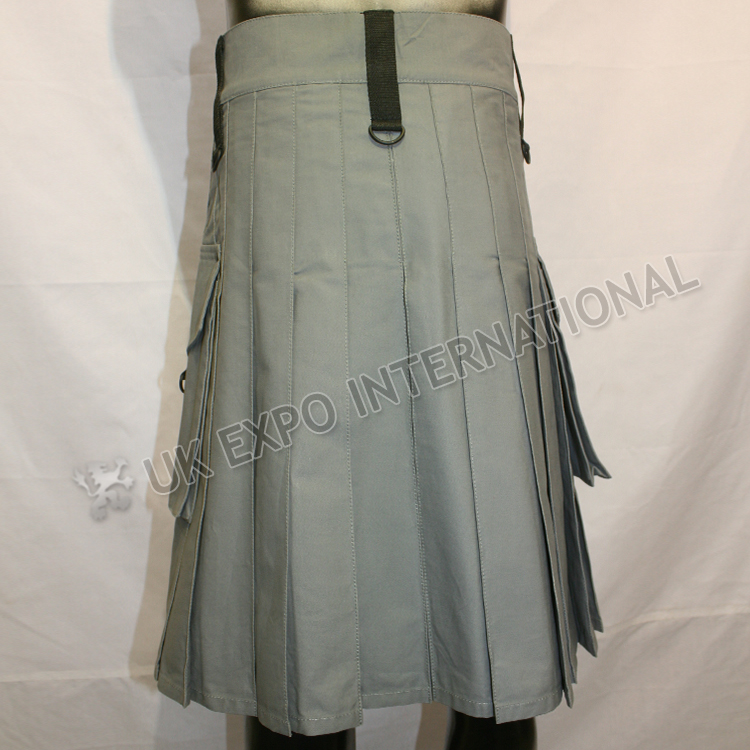 glimg_958.jpg Men Gray Exe Tactical Webbing Utility Kilt - Image 2