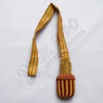 Gold Maroon Braided Golden Strip Sword Knot