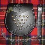 Gold Studs Black Leather Sporran