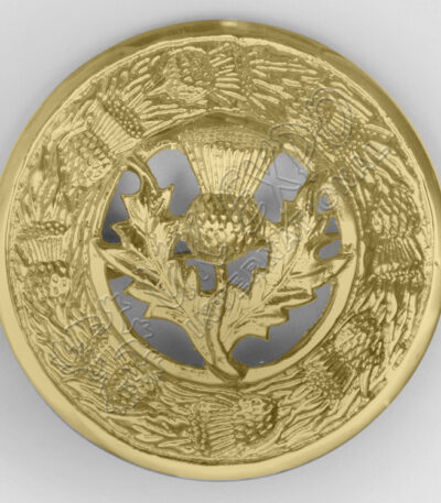 Gold Thistle With Moulded Brooch