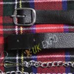 Silver Chain Grain Black Leather Sporran Belt