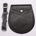 Grain Black Leather Double Celtic Embossed Sporran