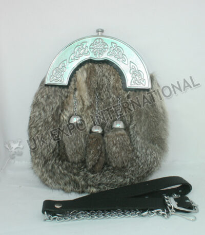 Scottish Gray Fur Sporran