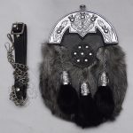 Chrome Thistle Cantle Gray Multi Fur Sporran