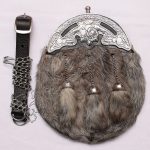 Celtic Gray Rabbit Fur Sporran