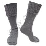 Gray Diamond Cuff Kilt Socks Authentic Scottish Highland Wear