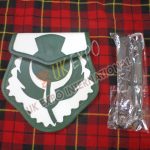Green and White Leather Baby Thistle Sporran