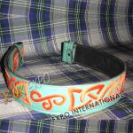 Green Belt With Red Hand Embroidery Black Color Backing