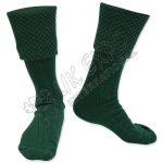Green Scottish Diamond Cuff Kilt Hose Socks